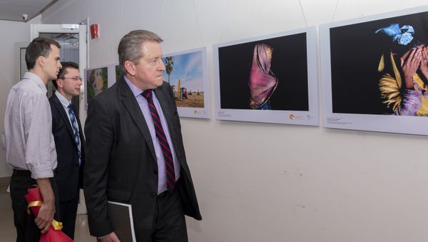 Nikolai Kudashev, Russian Ambassador to India attended the opening ceremony of the Stenin Photo Contest exhibition in New Delhi, India. - Sputnik International