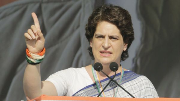 India's main opposition Congress party General Secretary Priyanka Gandhi Vadra speaks during a public meeting at Adalaj in Gandhinagar, India, Tuesday, March 12, 2019 - Sputnik International