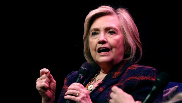 Former U.S. Secretary of State Hillary Clinton speaks during an event promoting The Book of Gutsy Women at the Southbank Centre in London, Britain, November 10, 2019 - Sputnik International