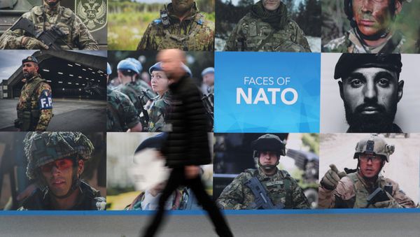 A man walks past a NATO sign ahead of a NATO leaders summit at the Grove in Watford, Britain December 3, 2019 A man walks past a NATO sign ahead of a NATO leaders summit at the Grove in Watford, Britain December 3, 2019 - Sputnik International