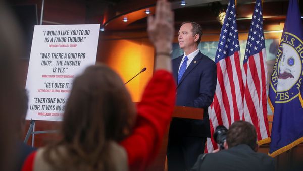 U.S. House Intelligence Committee Chairman Adam Schiff (D-CA) takes questions during a news conference with Capitol Hill reporters ahead of a committee vote on its findings in the impeachment inquiry into U.S. President Donald Trump on Capitol Hill in Washington, U.S., December 3, 2019. - Sputnik International