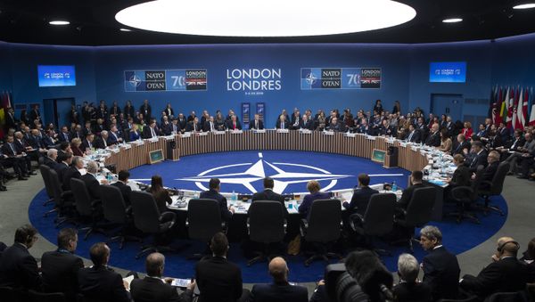 NATO Secretary General Jens Stoltenberg makes an opening statement during a plenary session at the NATO summit at The Grove, Wednesday, Dec. 4, 2019, in Watford, England - Sputnik International