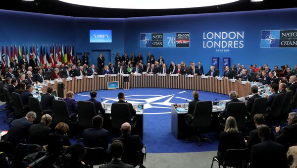 NATO heads of state attend the plenary session of the NATO summit at the Grove hotel in Watford, Britain - Sputnik International