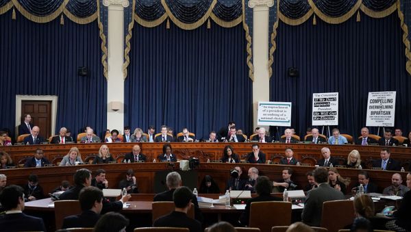 Members of the House Judiciary Committee listen as constitutional scholars testify before the House Judiciary Committee hearing on the impeachment Inquiry into U.S. President Donald Trump on Capitol Hill in Washington, U.S., December 4, 2019 Members of the House Judiciary Committee listen as constitutional scholars testify before the House Judiciary Committee hearing on the impeachment Inquiry into U.S. President Donald Trump on Capitol Hill in Washington, U.S., December 4, 2019 - Sputnik International