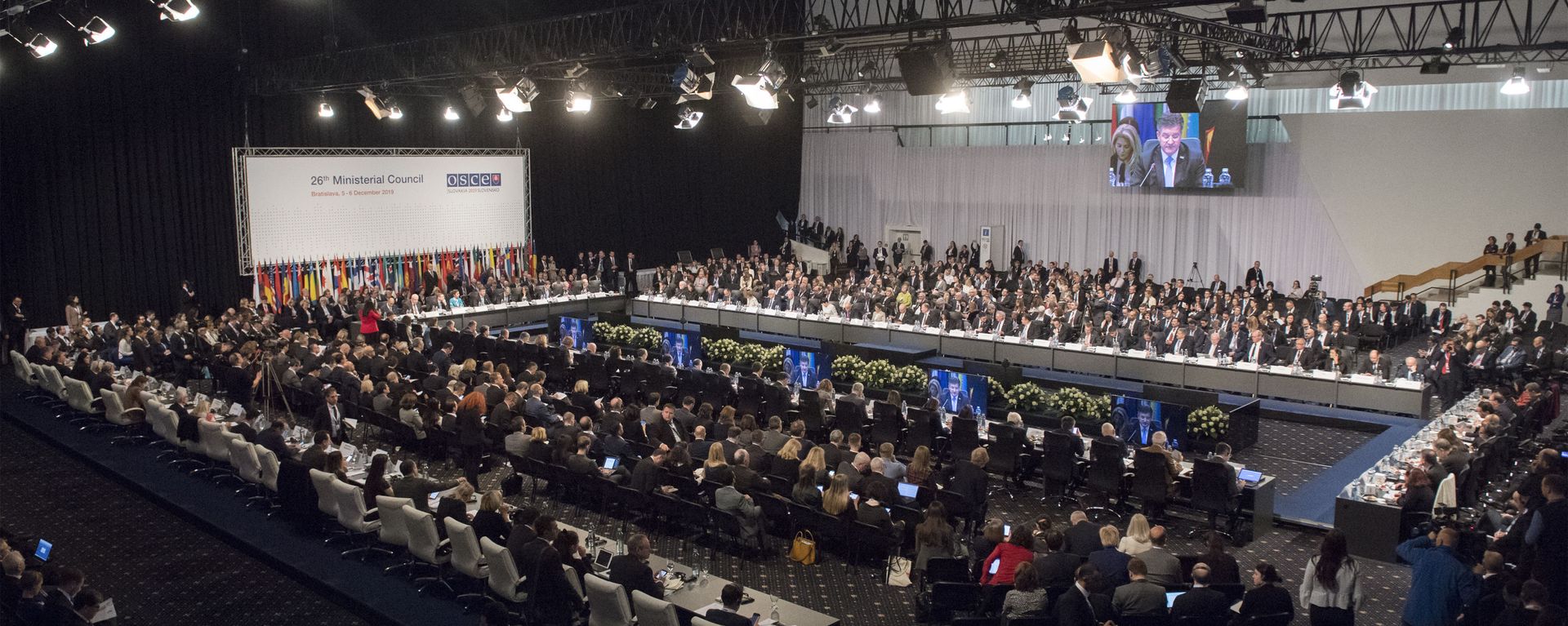 Representatives attend the OSCE, or Organization for Security and Co-operation in Europe Ministerial Council in Bratislava, Slovakia, Thursday, Dec. 5, 2019 Representatives attend the OSCE, or Organization for Security and Co-operation in Europe Ministerial Council in Bratislava, Slovakia, Thursday, Dec. 5, 2019 - Sputnik International, 1920, 07.10.2024