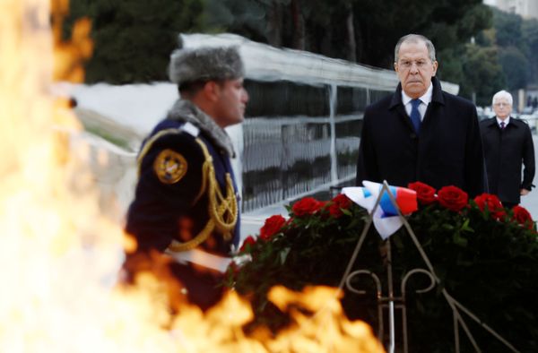Russian Foreign Minister Sergei Lavrov during a wreath-laying ceremony at the Geidar Aliyev memorial in Baku. Russian Foreign Minister Sergei Lavrov during a wreath-laying ceremony at the Geidar Aliyev memorial in Baku. - Sputnik International