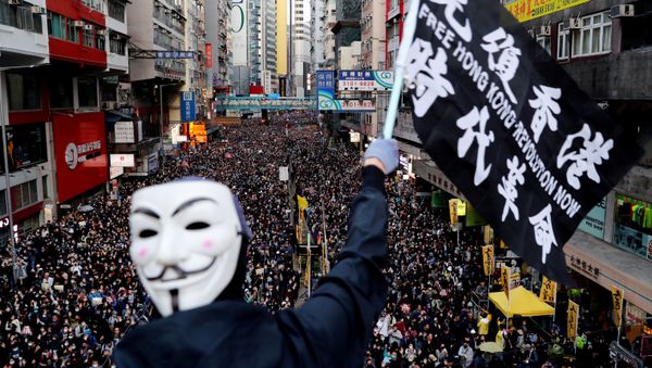 Protesters march for human rights in Hong Kong Protesters march for human rights in Hong Kong - Sputnik International