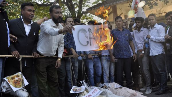 All Assam Student's Union (AASU) activists in Gauhati, India - Sputnik International