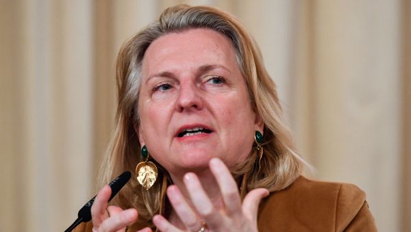 Austrian Foreign Minister Karin Kneissl attends a joint press conference with her Russian counterpart following their meeting in Moscow on March 12, 2019. Austrian Foreign Minister Karin Kneissl attends a joint press conference with her Russian counterpart following their meeting in Moscow on March 12, 2019. - Sputnik International