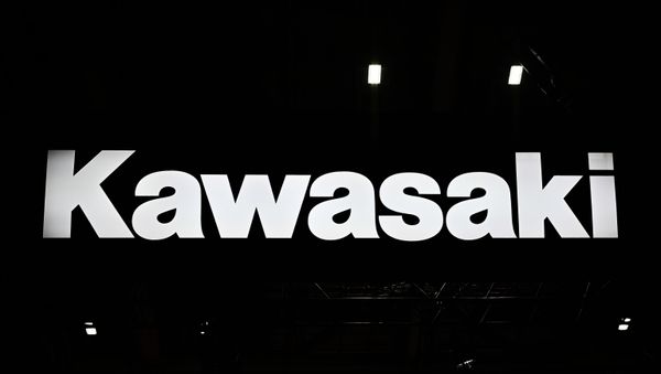 A Kawasaki logo is pictured during the Tokyo Motor Show in Tokyo on October 23, 2019. - Sputnik International