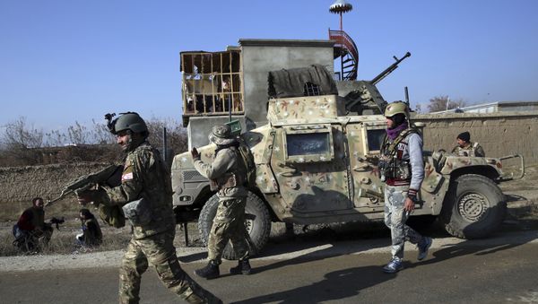 Security personnel arrive near the site of an attack near the Bagram Air Base In Parwan province of Kabul, Afghanistan, Wednesday, Dec. 11, 2019. - Sputnik International