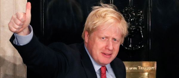 Britain's Prime Minister Boris Johnson gestures as he arrives at 10 Downing Street on the morning after the general election in London, Britain, December 13, 2019 Britain's Prime Minister Boris Johnson gestures as he arrives at 10 Downing Street on the morning after the general election in London, Britain, December 13, 2019 - Sputnik International