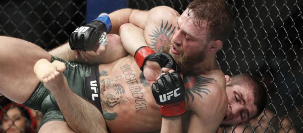 Conor McGregor, left, fights Khabib Nurmagomedov during a UFC 229 mixed martial arts bout Saturday, Oct. 6, 2018, in Las Vegas Conor McGregor, left, fights Khabib Nurmagomedov during a UFC 229 mixed martial arts bout Saturday, Oct. 6, 2018, in Las Vegas - Sputnik International