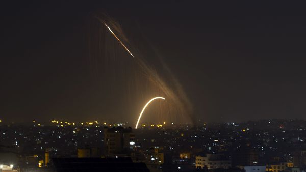 Rockets are launched from the Gaza Strip towards Israel, Wednesday, Nov. 13, 2019 - Sputnik International
