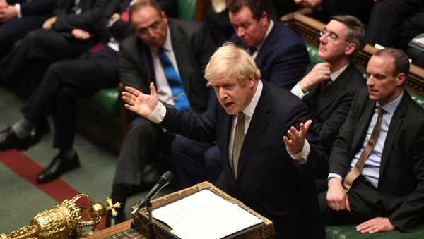Britain's Prime Minister Boris Johnson speaks during the debate on the Queen's Speech in the House of Commons Chamber, in London, Britain December 19, 2019 - Sputnik International