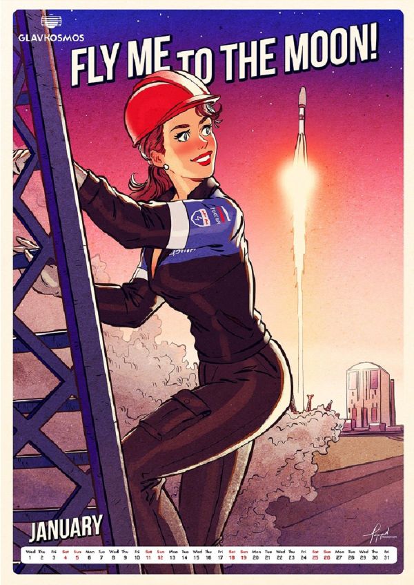 'Let's go to space' - a pin-up calendar by Roscosmos - Sputnik International