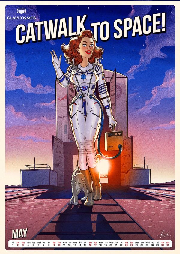 A pin-up calendar 'Let's go to space' by Roscosmos - Sputnik International