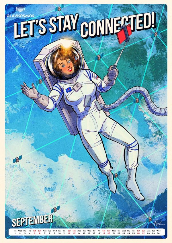 The art of pin-up in a 2020 calendar by Roscosmos - Sputnik International