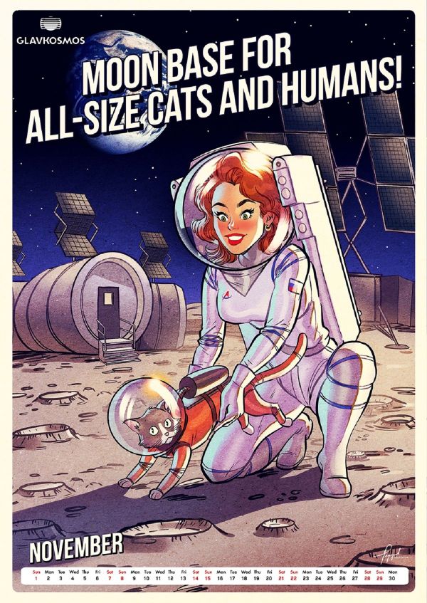 November is moon-themed in a pin-up calendar by Roscosmos - Sputnik International