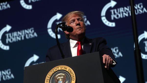 U.S. President Donald Trump delivers remarks at the Turning Point USA Student Action Summit - Sputnik International