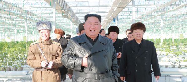 North Korean leader Kim Jong Un visits a vegetable greenhouse farm and tree nursery in Jungphyong area in Kyongsong County, North Hamgyong Province, North Korea, in this undated picture released by North Korea's Central News Agency (KCNA) on December 4, 2019.  - Sputnik International