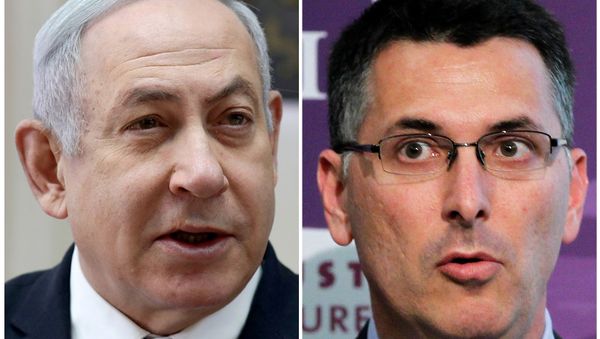 A combination picture shows Israeli Prime Minister Benjamin Netanyahu in Jerusalem November 17, 2019 and Likud party member Gideon Saar delivering a speech in Brussels, Belgium November 16, 2010.  - Sputnik International