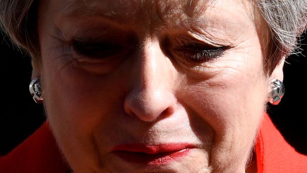British Prime Minister Theresa May reacts as she delivers a statement in London, Britain, May 24, 2019 - Sputnik International