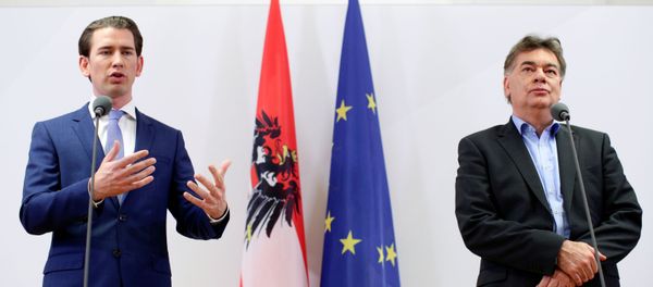 Head of Austria's Green Party Werner Kogler (right) and Head of People's Party (OVP) Sebastian Kurz (left) Head of Austria's Green Party Werner Kogler (right) and Head of People's Party (OVP) Sebastian Kurz (left) - Sputnik International