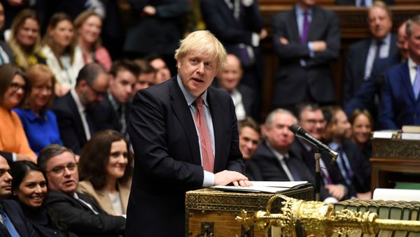 Britain's Prime Minister Boris Johnson speaks during a lawmakers meeting to elect a speaker, in London, 17 December 2019. Britain's Prime Minister Boris Johnson speaks during a lawmakers meeting to elect a speaker, in London, 17 December 2019. - Sputnik International