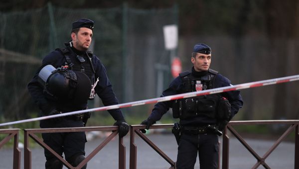 Riot police officers stand after a man attacked passerby Friday Jan.3, 2020 in Villejuif, south of Paris. A man armed with a knife rampaged through a Paris park attacking passers-by seemingly at random Friday, killing at least one person and injuring two others before police shot him dead, officials said. - Sputnik International