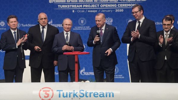 Russian President Vladimir Putin Speaking at the launching ceremony of TurkStream pipeline Russian President Vladimir Putin Speaking at the launching ceremony of TurkStream pipeline - Sputnik International