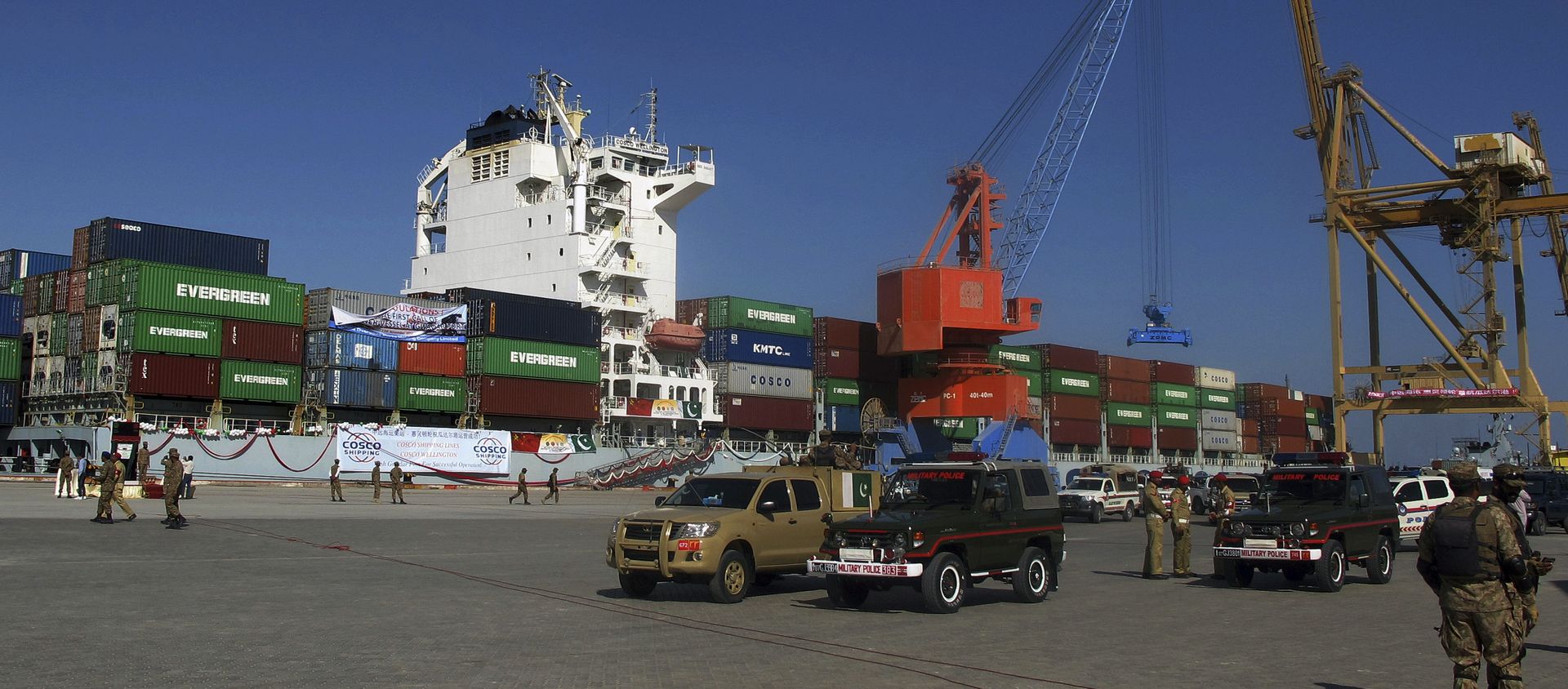 A loaded Chinese ship is readied for departure during a ceremony at Gwadar port, about 435 miles, 700 km, west of Karachi. Pakistan, Sunday, Nov. 13, 2016 A loaded Chinese ship is readied for departure during a ceremony at Gwadar port, about 435 miles, 700 km, west of Karachi. Pakistan, Sunday, Nov. 13, 2016 - Sputnik International, 1920, 20.08.2021