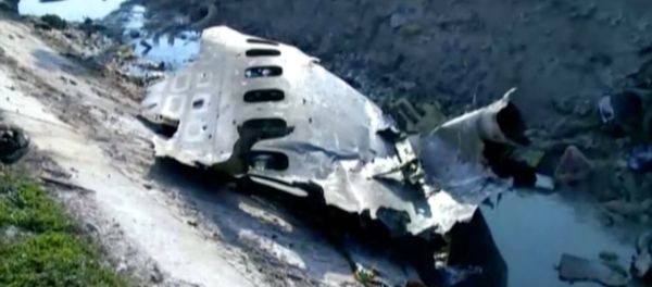 Part of the wreckage from Ukraine International Airlines flight PS752, a Boeing 737-800 plane that crashed after taking off from Tehran's Imam Khomeini airport on January 8, 2020 Part of the wreckage from Ukraine International Airlines flight PS752, a Boeing 737-800 plane that crashed after taking off from Tehran's Imam Khomeini airport on January 8, 2020 - Sputnik International