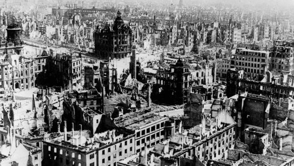 Undated file photo shows the demolished city of Dresden after the fatal allied forces' air raids on 13 and 14 February 1945. - Sputnik International