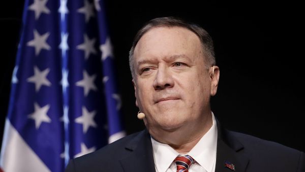 Secretary of State Mike Pompeo pauses while speaking at the Commonwealth Club in San Francisco, Monday, Jan. 13, 2020. Secretary of State Mike Pompeo pauses while speaking at the Commonwealth Club in San Francisco, Monday, Jan. 13, 2020. - Sputnik International