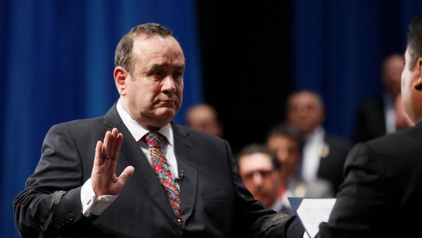 Alejandro Giammattei takes the oath of office during his swearing-in ceremony as Guatemala's President in Guatemala City, Guatemala January 14, 2020. Alejandro Giammattei takes the oath of office during his swearing-in ceremony as Guatemala's President in Guatemala City, Guatemala January 14, 2020. - Sputnik International