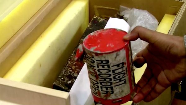 A flight recorder, also known as a black box, purportedly recovered from the crashed Ukrainian airliner, Boeing 737-800, is seen in this still image taken from a video, in Tehran, Iran January 10, 2020 - Sputnik International