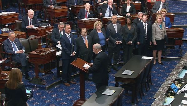 The U.S. Senate Sergeant at Arms Michael Stenger introduces the U.S. House impeachment managers, - Sputnik International