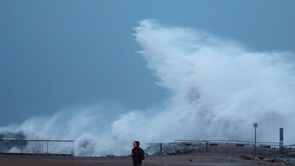 Storm Gloria on Barceloneta beach - Sputnik International