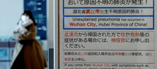 A woman wearing a mask walks past a quarantine notice about the outbreak of coronavirus in Wuhan, China at an arrival hall of Haneda airport in Tokyo, Japan, January 20, 2020 A woman wearing a mask walks past a quarantine notice about the outbreak of coronavirus in Wuhan, China at an arrival hall of Haneda airport in Tokyo, Japan, January 20, 2020 - Sputnik International