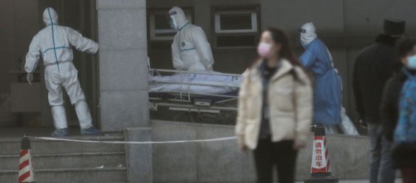 Medical staff transfer a patient at the Jinyintan hospital, where the patients with pneumonia caused by the new strain of coronavirus are being treated, in Wuhan, Hubei province, China January 20, 2020 Medical staff transfer a patient at the Jinyintan hospital, where the patients with pneumonia caused by the new strain of coronavirus are being treated, in Wuhan, Hubei province, China January 20, 2020 - Sputnik International