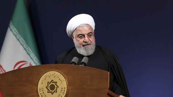 In this photo released by the official website of the office of the Iranian Presidency, President Hassan Rouhani speeches before the heads of banks, in Tehran, Iran, Thursday, Jan. 16, 2020 - Sputnik International