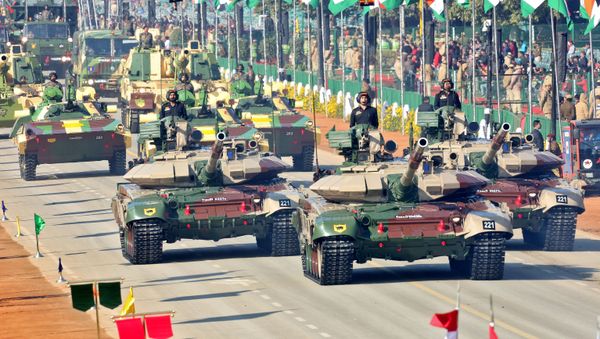 Indian Army's tanks are displayed during the full dress rehearsal for the Republic Day parade in New Delhi, India, January 23, 2020 Indian Army's tanks are displayed during the full dress rehearsal for the Republic Day parade in New Delhi, India, January 23, 2020 - Sputnik International