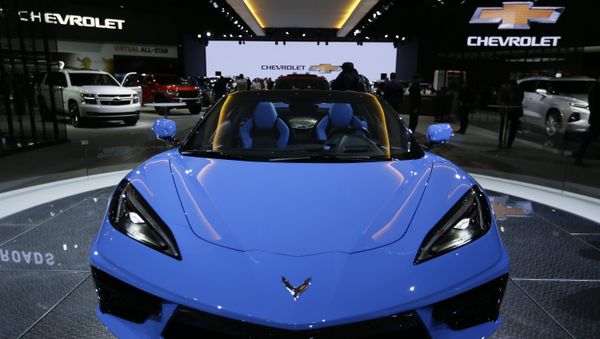 Chevrolet's 2020 Chevrolet Corvette Stingray Convertible is displayed at the AutoMobility LA Auto Show in Los Angeles Wednesday, Nov. 20, 2019. - Sputnik International