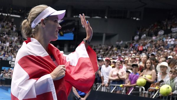 Tennis - Australian Open - Third Round - Melbourne Park, Melbourne, Australia - January 24, 2020 - Denmark’s Caroline Wozniacki waves to spectators as she heads into retirement after losing the match against Tunisia’s Ons Jabeur - Sputnik International