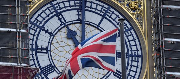 The British union flag is seen fluttering as the clock face of Big Ben shows eleven o'clock, London, January 30, 2020. The British union flag is seen fluttering as the clock face of Big Ben shows eleven o'clock, London, January 30, 2020. - Sputnik International