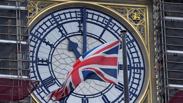 The British union flag is seen fluttering as the clock face of Big Ben shows eleven o'clock, London, January 30, 2020. The British union flag is seen fluttering as the clock face of Big Ben shows eleven o'clock, London, January 30, 2020. - Sputnik International