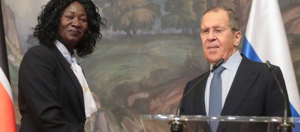 South Sudan's Foreing Minister Avut Deng Achuil and Russian foreign Minister Sergey Lavrov shake hands after a news conference following their meeting, in Moscow, Russia. South Sudan's Foreing Minister Avut Deng Achuil and Russian foreign Minister Sergey Lavrov shake hands after a news conference following their meeting, in Moscow, Russia. - Sputnik International