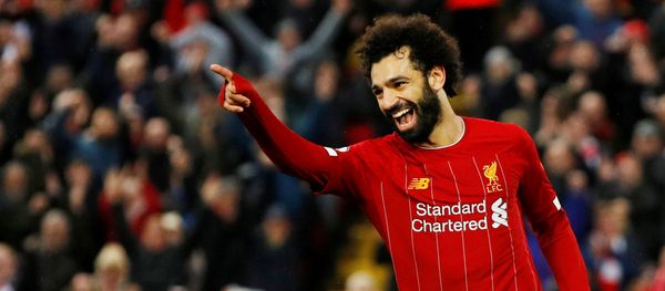 Soccer Football - Premier League - Liverpool v Southampton - Anfield, Liverpool, Britain - February 1, 2020  Liverpool's Mohamed Salah celebrates scoring their fourth goal - Sputnik International
