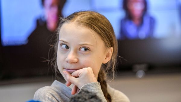Climate change activist Greta Thunberg attends a news conference with climate activists and experts from Africa, in Stockholm, Sweden January 31, 2020 - Sputnik International